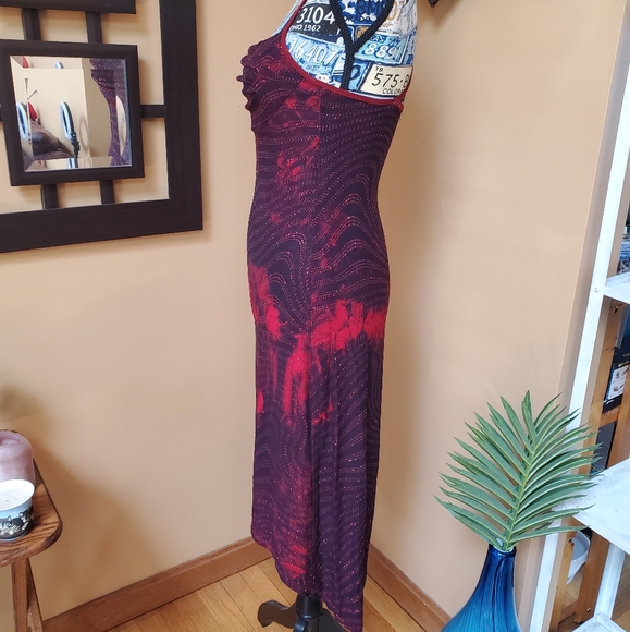 RAMPAGE Y2K RED & BLACK SPARKLY HI/LOW EVENING DRESS! - Picture 9 of 16